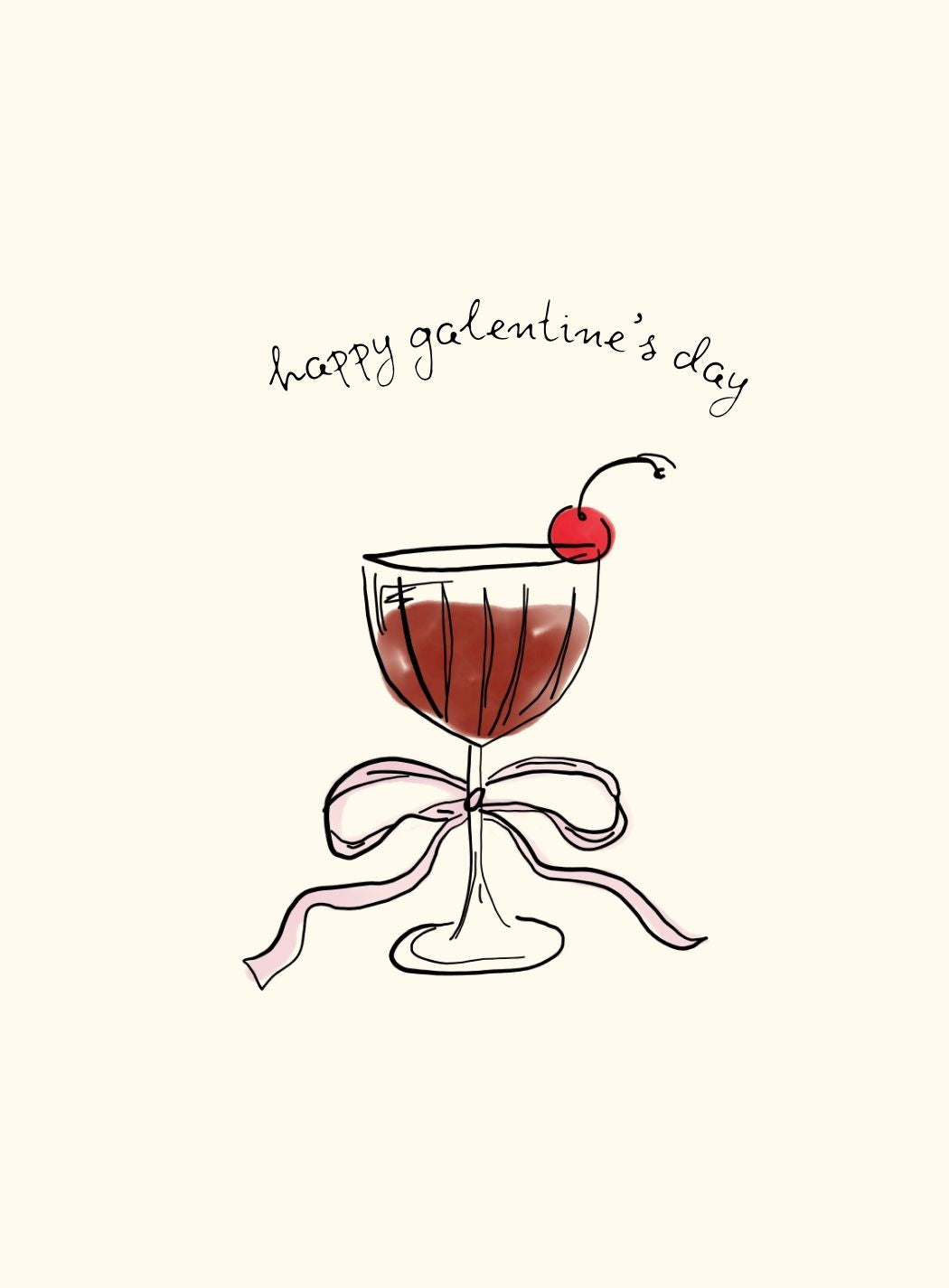 Galentine's Day Wine Greeting Card