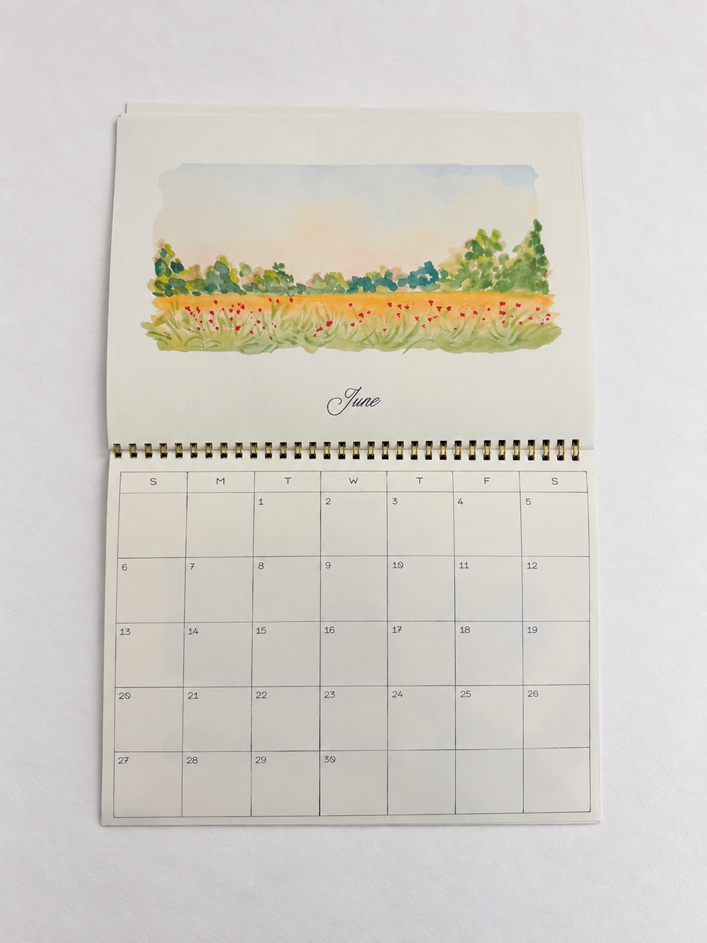 2027 Watercolor Landscape Calendar