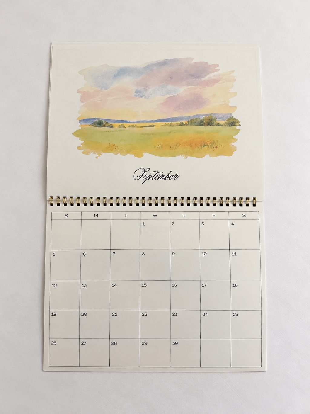2027 Watercolor Landscape Calendar