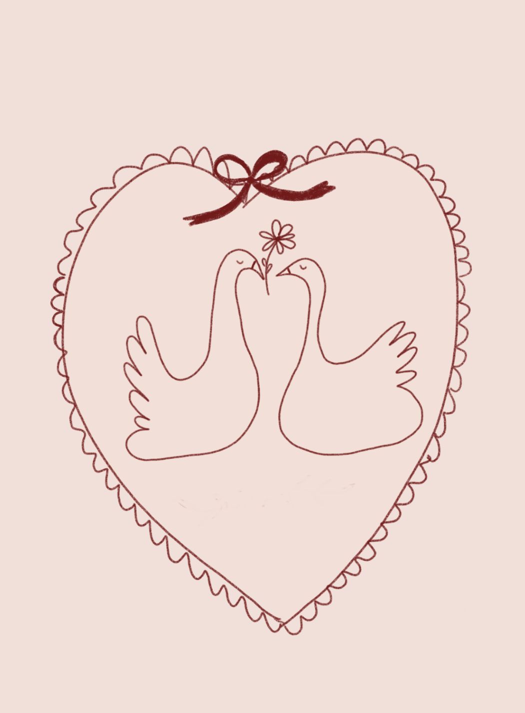 Swan Heart Greeting Card